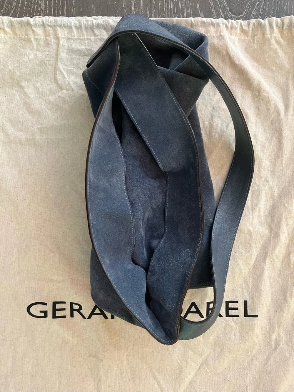 Gerard Darel Le Lady Hobo Bag - Blue Suede leather